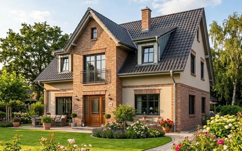 Fertighaus oder Massivhaus: hochwertiges Einfamilienhaus mit Klinker-Putz-Fassade und Satteldach – Preisvergleich 2026